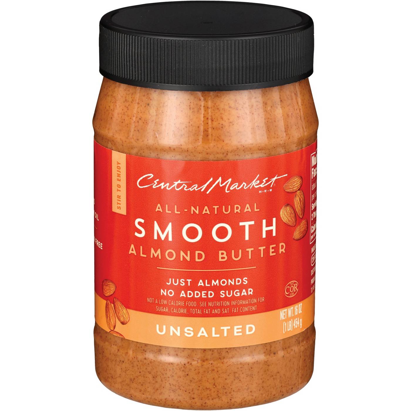 Central Market All-Natural Smooth Almond Butter – Unsalted; image 2 of 2