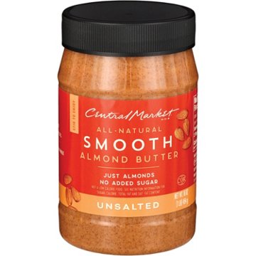 Central Market All-Natural Smooth Almond Butter – Unsalted