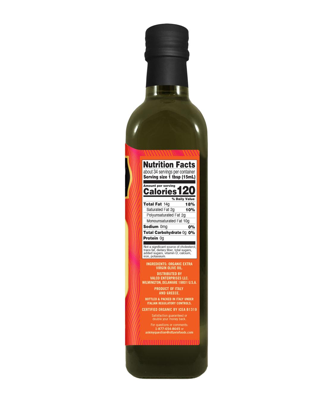 Ottavio Organic Cold Pressed Extra Virgin Olive Oil - Salads & Bread Dipping; image 2 of 3