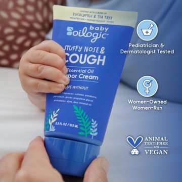 Oilogic Baby Stuffy Nose & Cough Vapor Cream, 3.5 oz