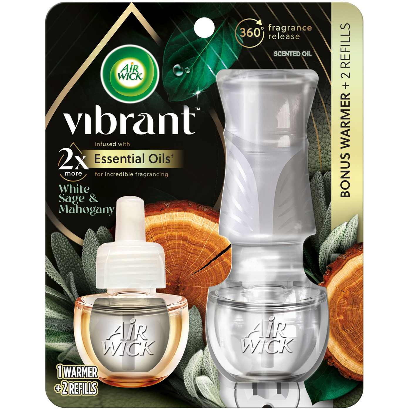 Air Wick Vibrant Scented Oil Warmer & Refills - White Sage & Mahogany; image 1 of 7