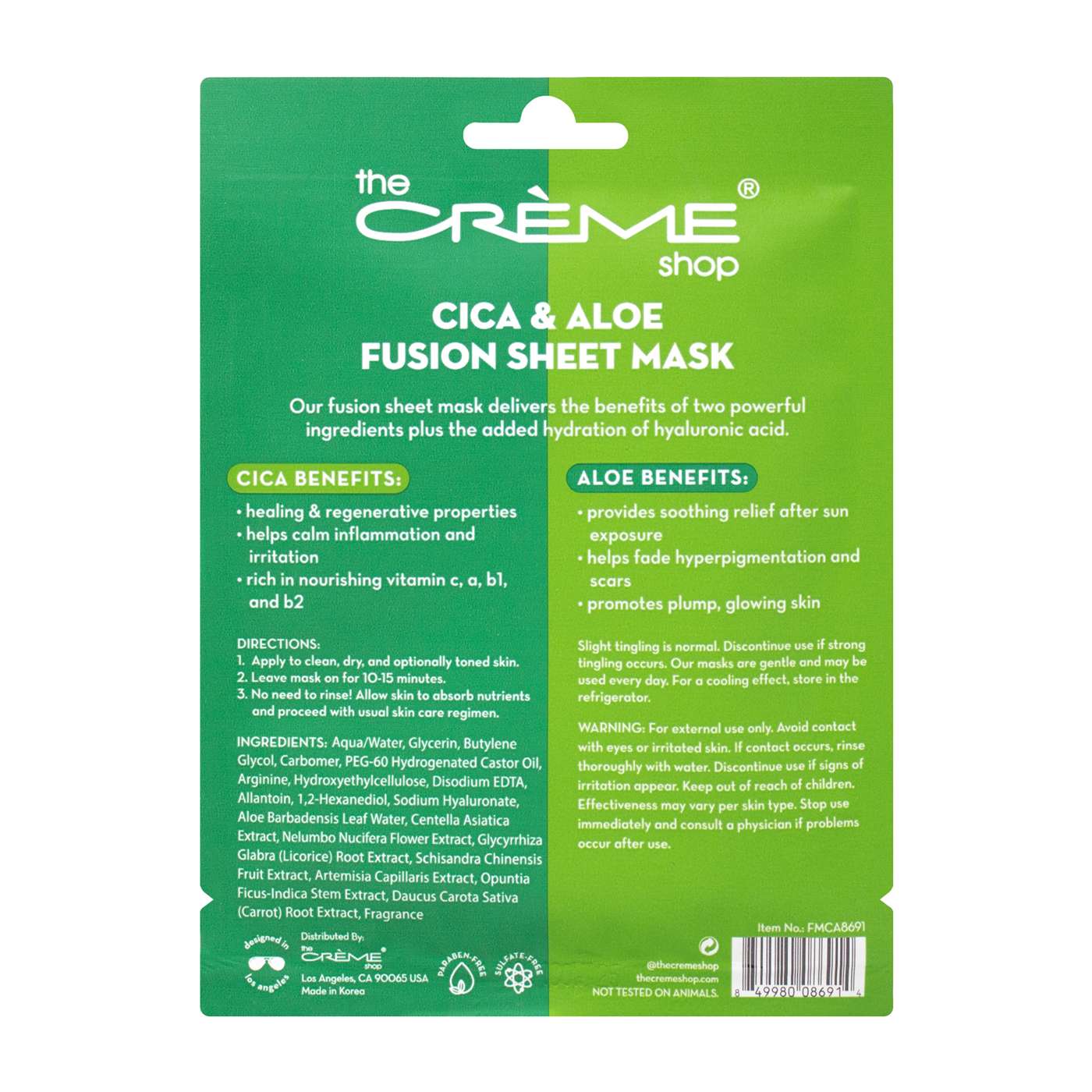 The Crème Shop Cica & Aloe Fusion Sheet Mask; image 2 of 2