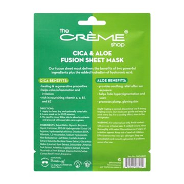 The Crème Shop Cica & Aloe Fusion Sheet Mask
