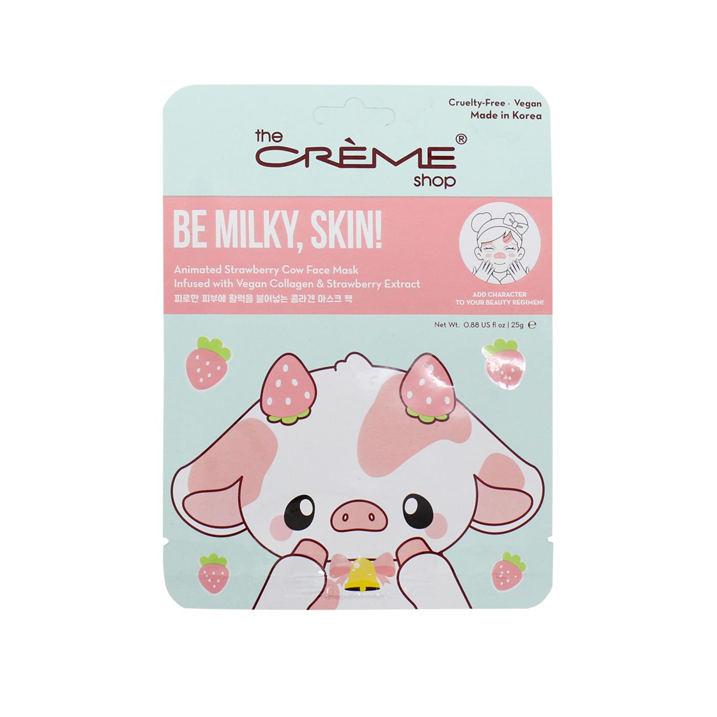 The Crème Shop Be Milky, Skin! Animated Strawberry Cow Face Mask; image 1 of 2