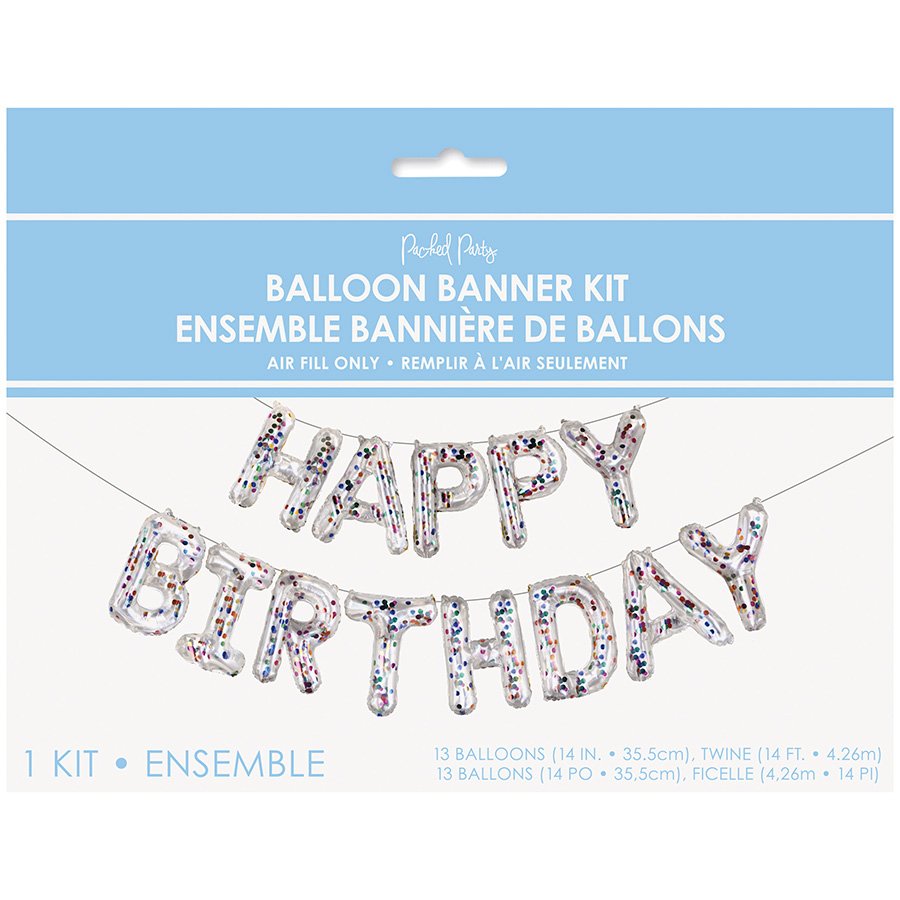 Packed Party Confetti Filled Happy Birthday Balloon Garland Kit Shop