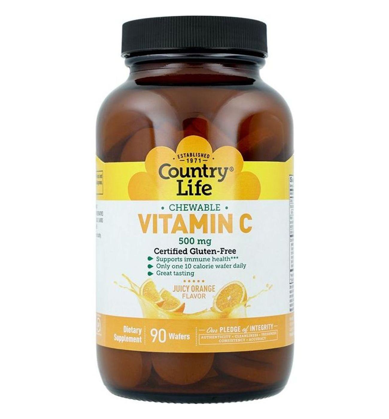 Country Life Chewable Vitamin C Wafers - 500 mg; image 1 of 4