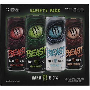 Monster The Beast Unleashed Monster Hard Seltzer Variety 12 pk Cans, 12 oz