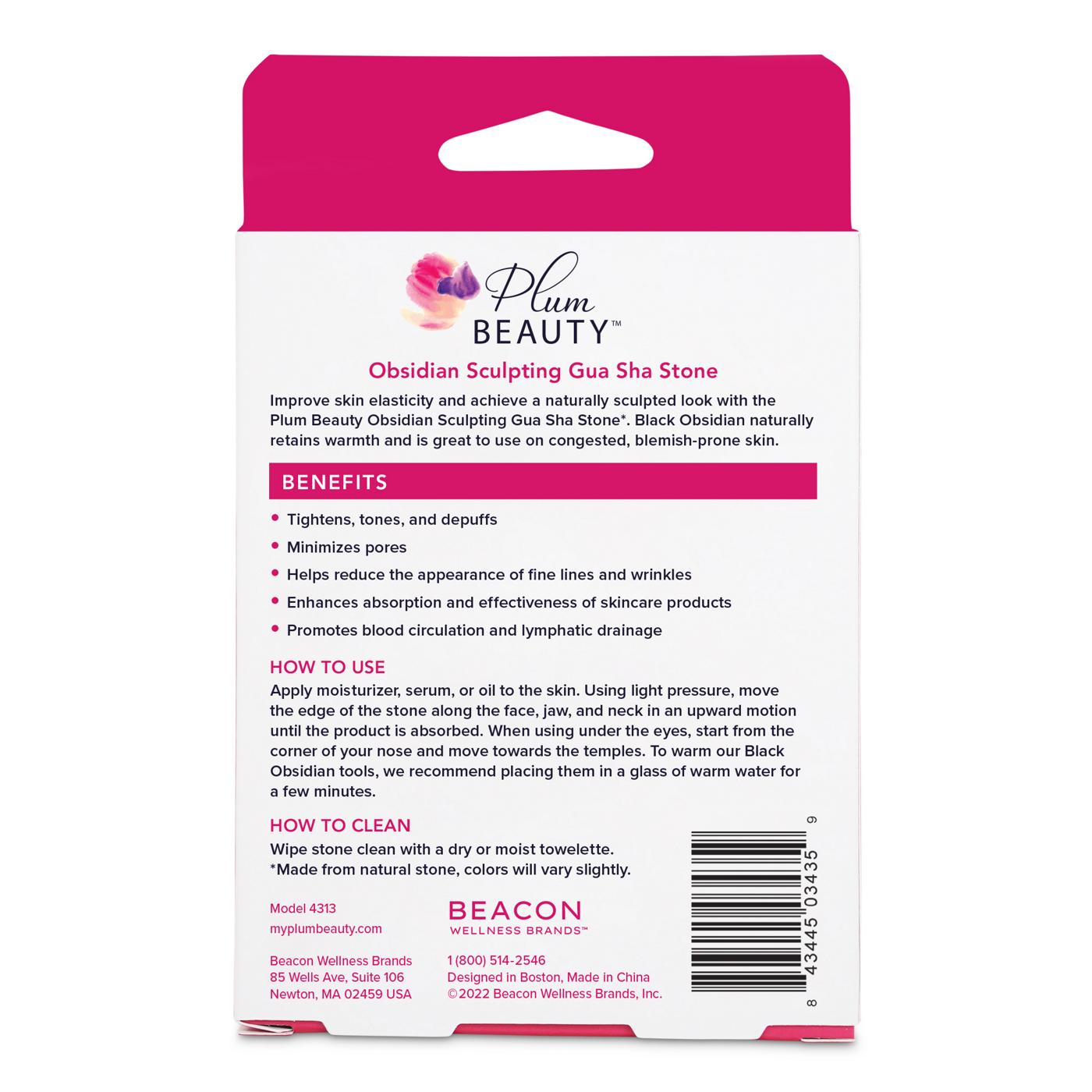 Plum Beauty Obsidian Sculpting Gua Sha Stone Shop Facial masks & treatments at HEB