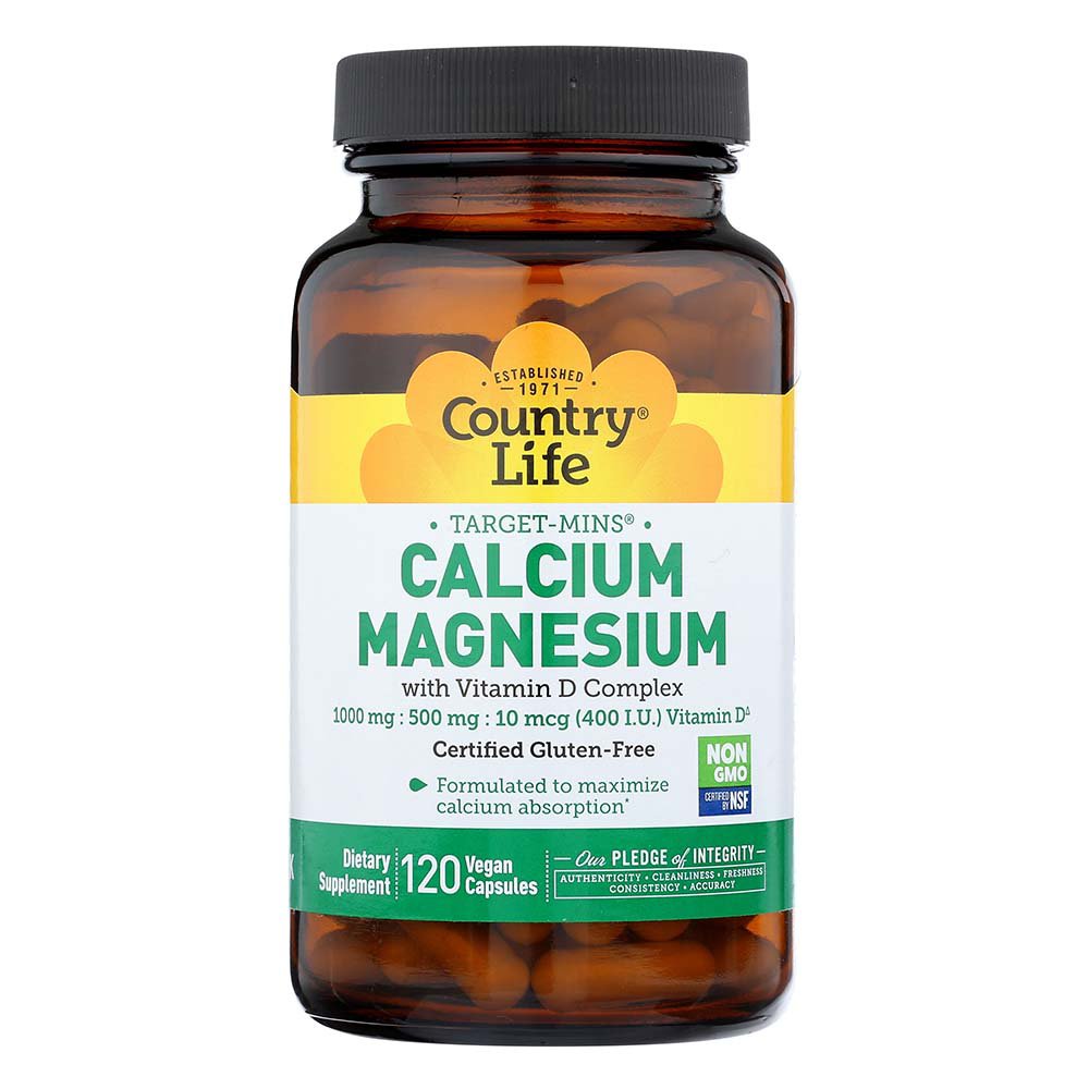 Country Life Calcium Magnesium with Vitamin D Complex Capsules, 120 ct