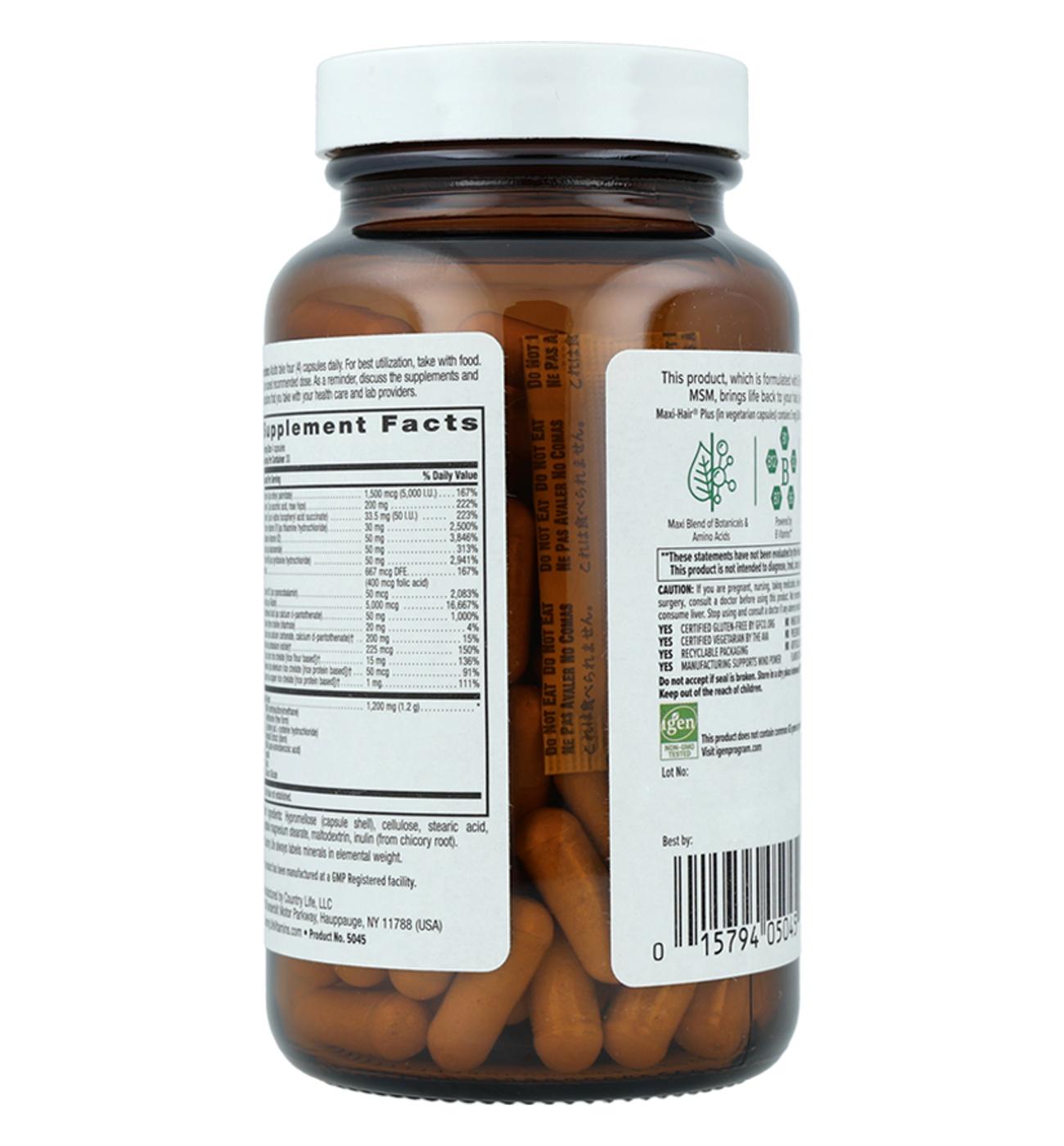 Country Life Vitamins Maxi-Hair Plus Skin & Nails Vegetarian Capsules; image 4 of 4