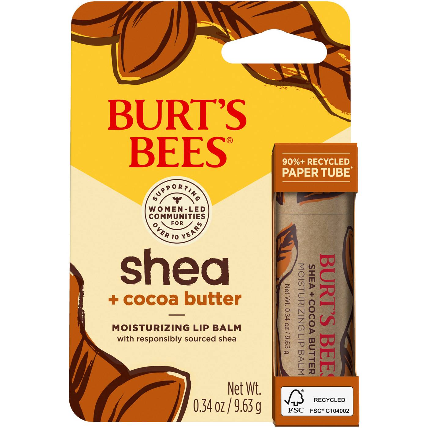 Burt's Bees Shea + Cocoa Butter Moisturizing Lip Balm; image 1 of 8