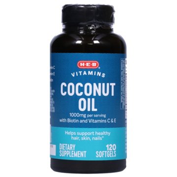 H-E-B Vitamins Coconut Oil with Vitamin E Softgels, 120 ct
