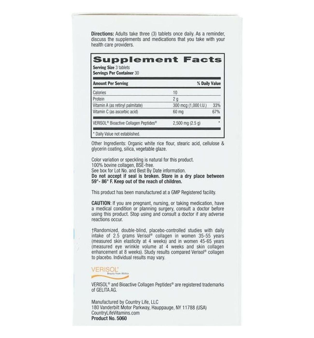 Country Life Maxi-Skin Collagen + C & A Tablets; image 3 of 4