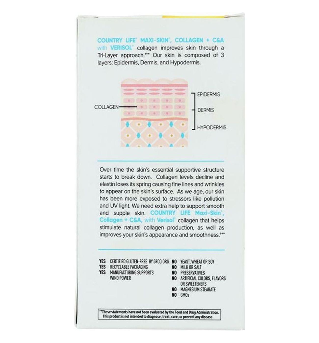 Country Life Maxi-Skin Collagen + C & A Tablets; image 4 of 4