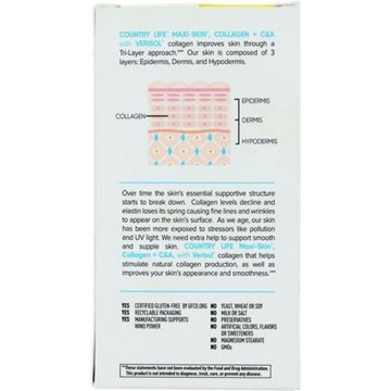 Country Life Maxi-Skin Collagen + C & A Tablets, 90 ct