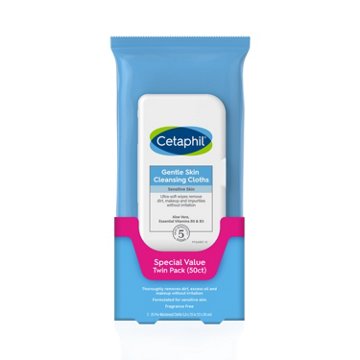 Cetaphil Gentle Skin Cleansing Cloths, 50 ct