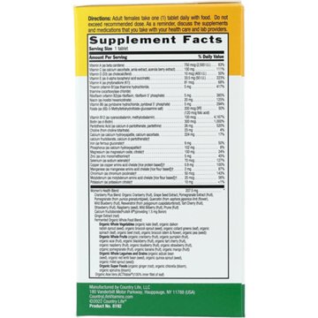 Country Life Vitamins Core Daily-1 Multivitamin for Women, 60 ct