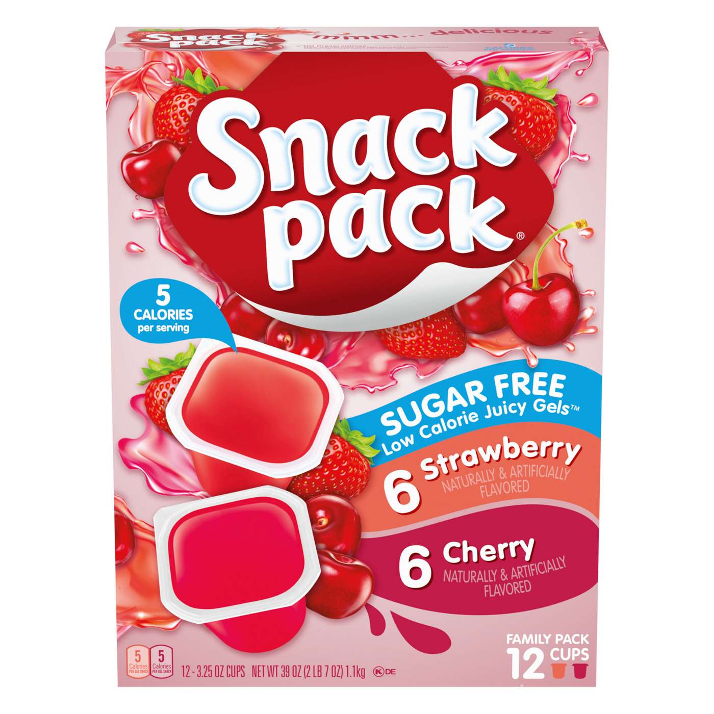 Snack Pack Sugar Free Strawberry & Cherry Gel Cups; image 1 of 2