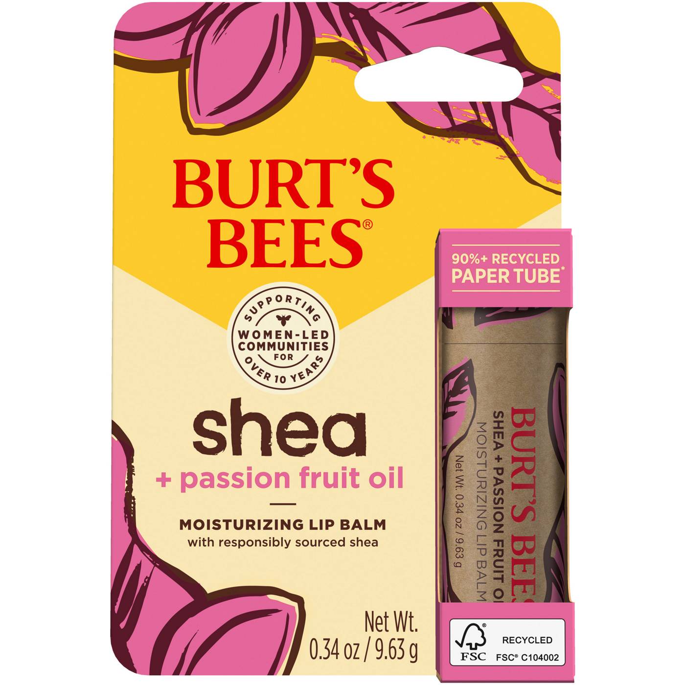 Burts Bees Moisturizing Lip Balm Shea Passion Fruit Oil Shop Lip Balm And Treatments At H E B 0792