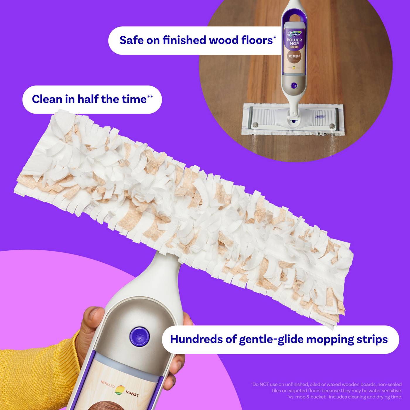 Swiffer PowerMop Wood Mopping Pad Refills for Floor Cleaning; image 2 of 8