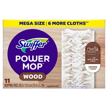 Swiffer PowerMop Wood Mopping Pad Refills for Floor Cleaning, 5 ct