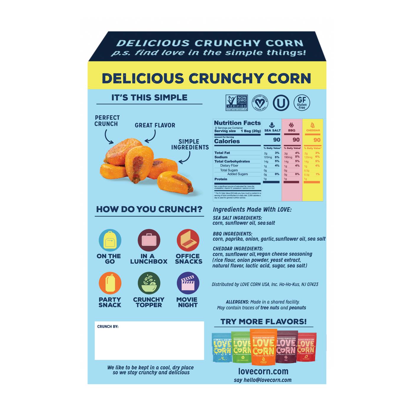 Love Corn Crunchy Corn Variety Pack