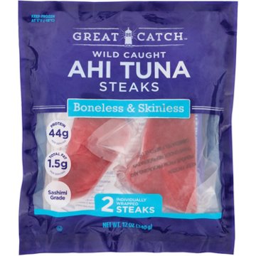 Great Catch Frozen Wild Caught Ahi Tuna Steaks, 12 oz