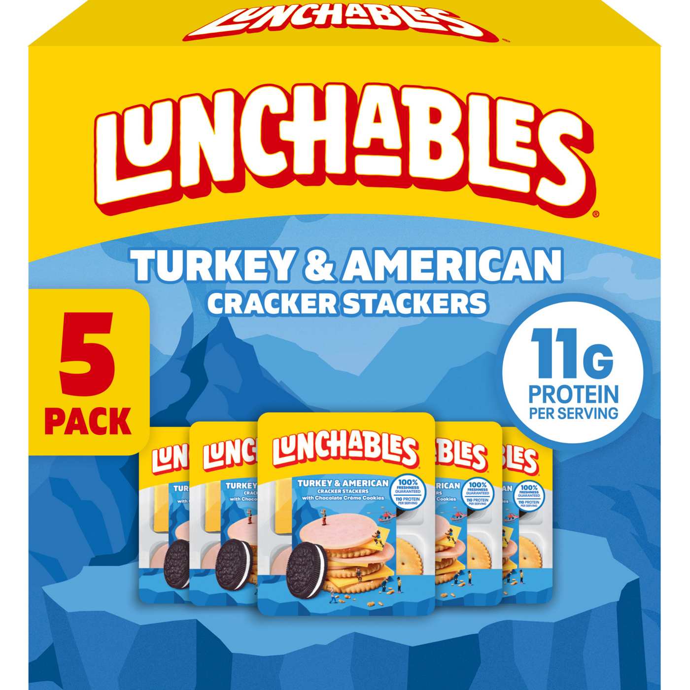Lunchables Snack Kit Trays - Turkey & American Cracker Stackers with Chocolate Creme Cookies; image 1 of 6