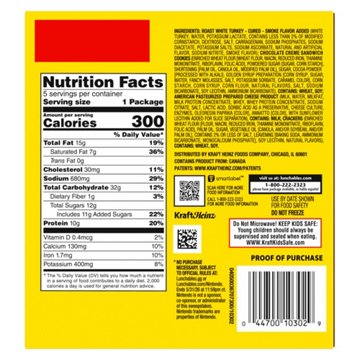 Lunchables Turkey & American With Chocolate Creme Cookies, 5 Ct Pack, 3.2 Oz s, 16 oz