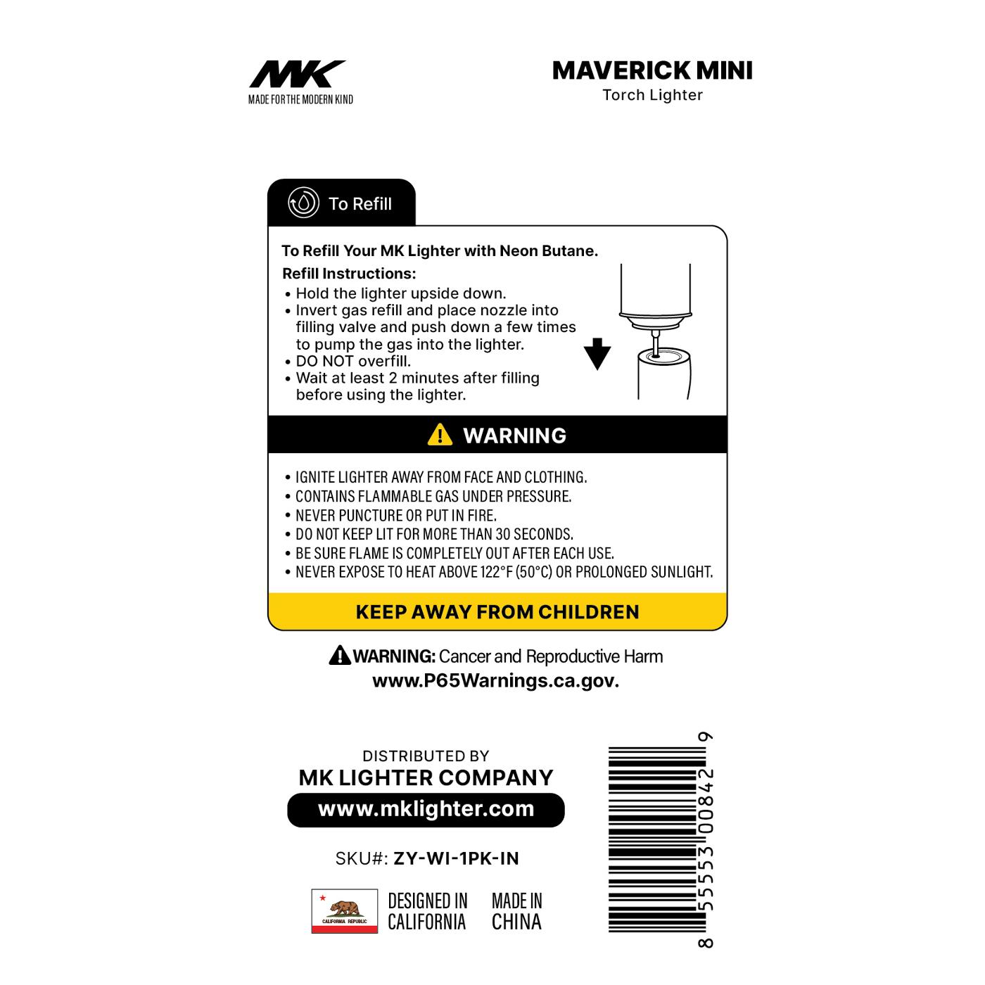MK Lighter Maverick Mini Torch Lighter - Assorted; image 2 of 3