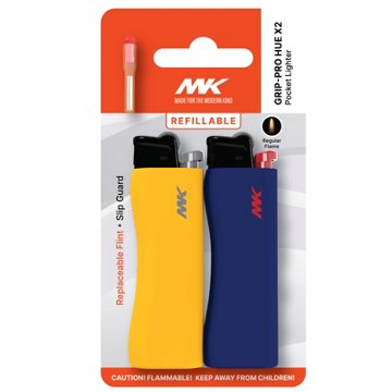 MK Lighter Grip-Pro Hue Pocket Lighter - Assorted, 2 pk