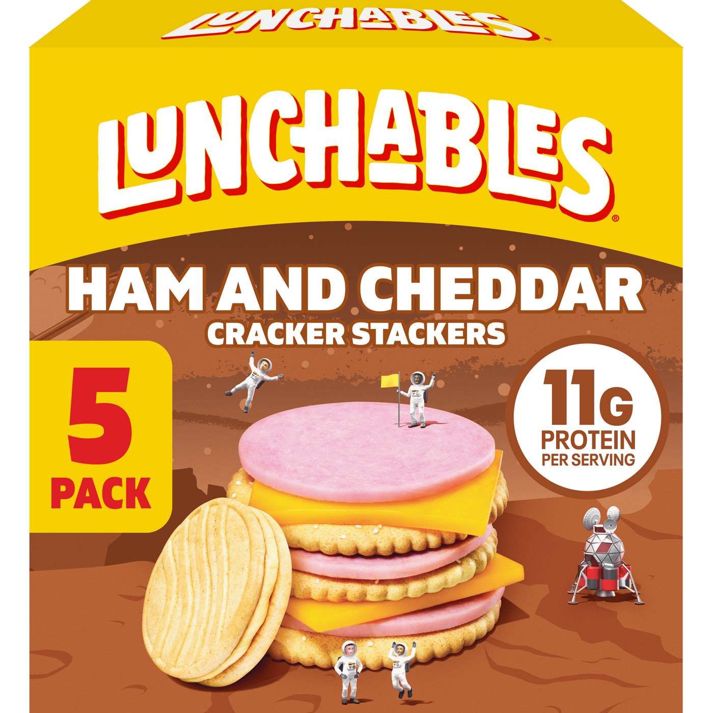 Lunchables Snack Kit Trays - Ham & Cheddar Cheese Cracker Stackers with Vanilla Cookies; image 1 of 6
