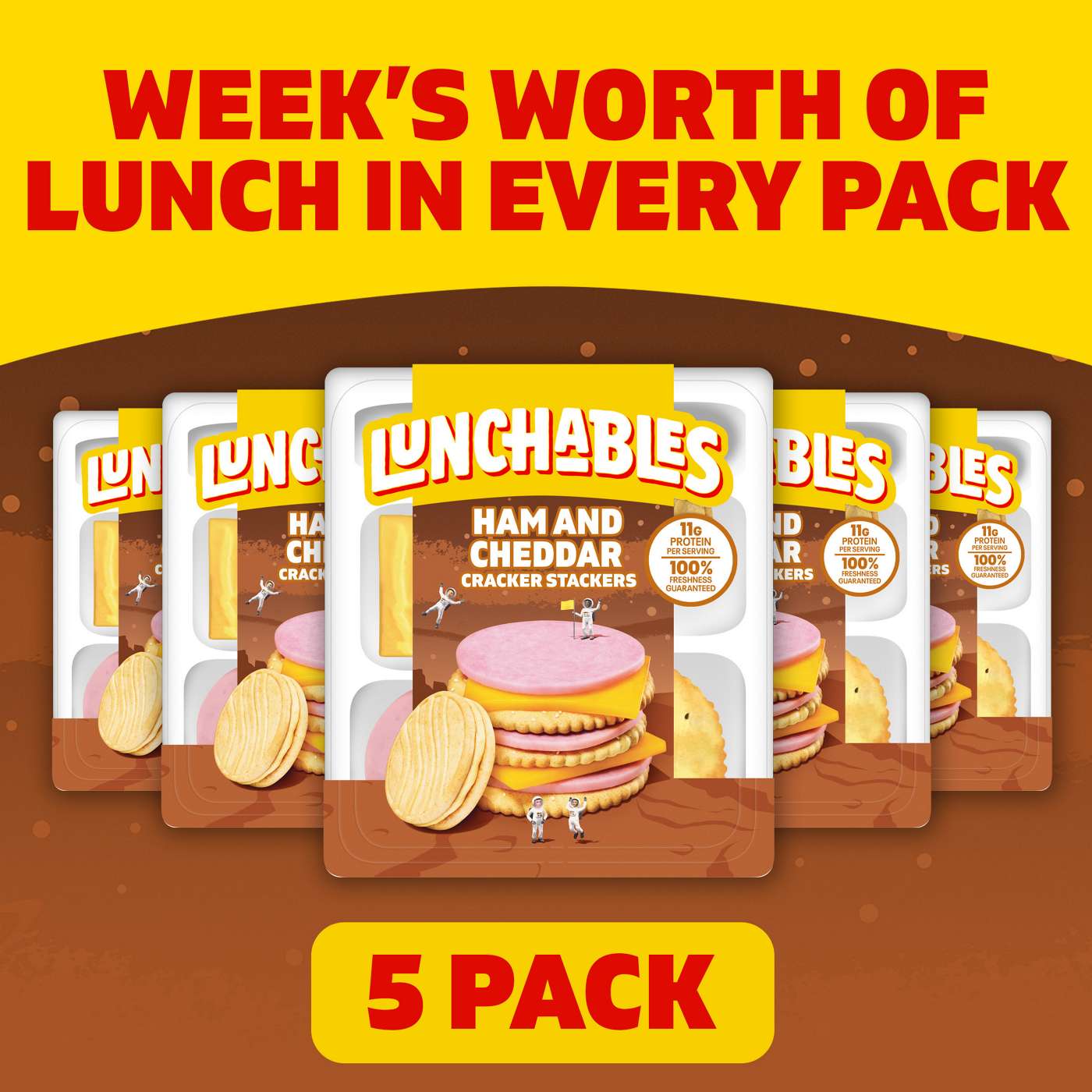 Lunchables Snack Kit Trays - Ham & Cheddar Cheese Cracker Stackers with Vanilla Cookies; image 6 of 6