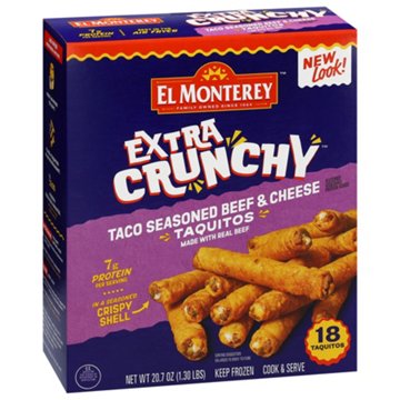 El Monterey Extra Crunchy Taco Seasoned Beef & Cheese Taquitos