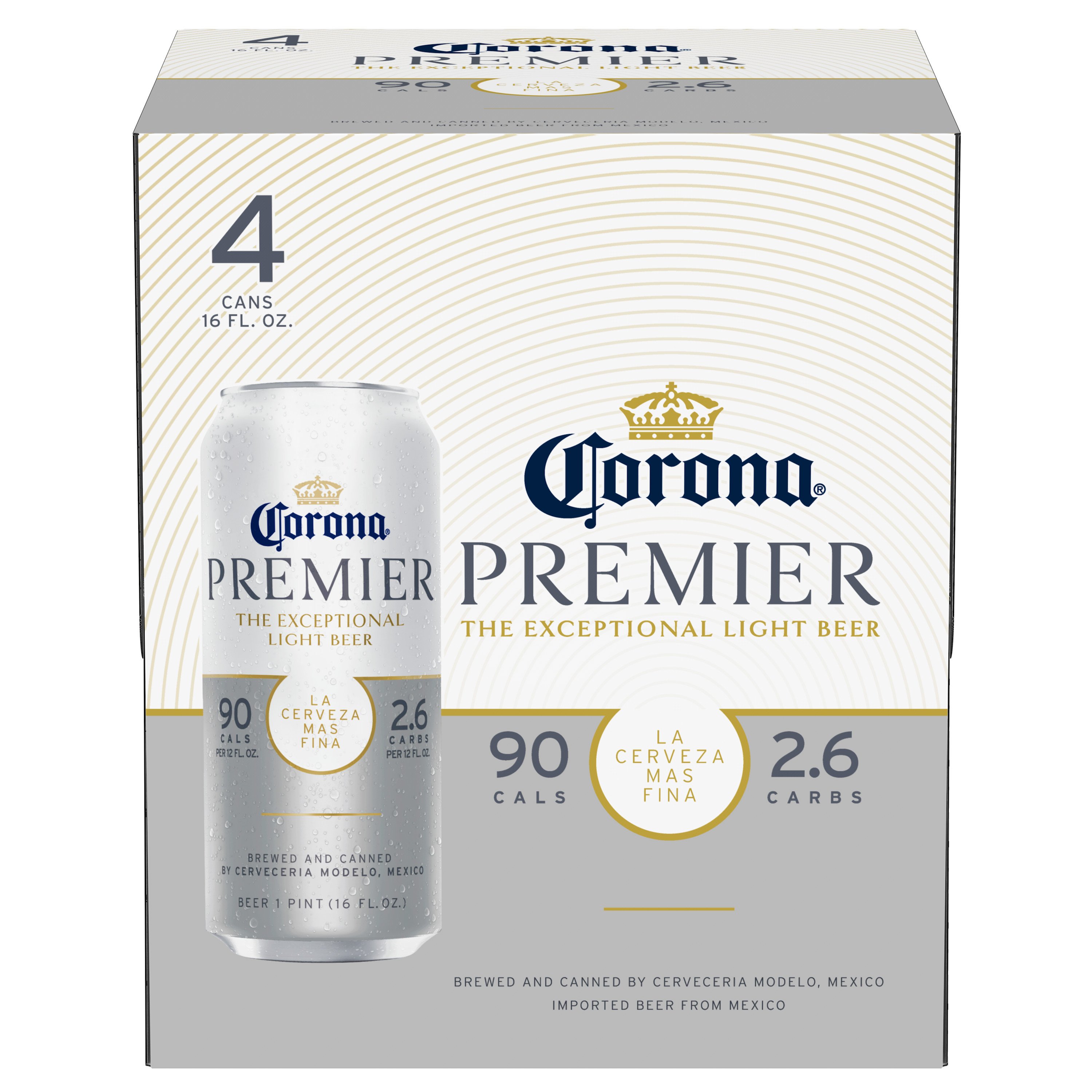 Corona Premier Mexican Lager Import Light Beer 16 oz Cans, 4 pk Shop