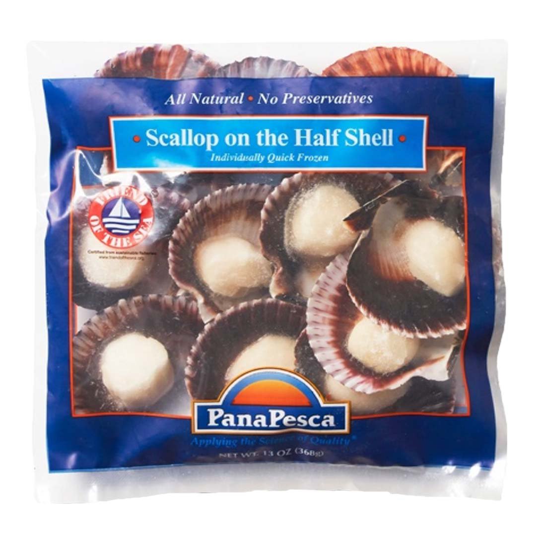 PanaPesca Frozen Scallops on the Half Shell Shop Shrimp & Shellfish at HEB