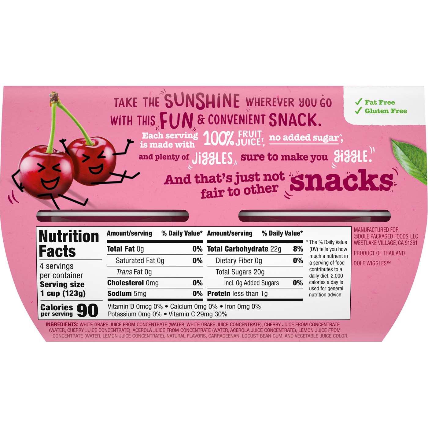 Dole Wiggles Cherry Fruit Juice Gels Shop Mixed fruit at HEB