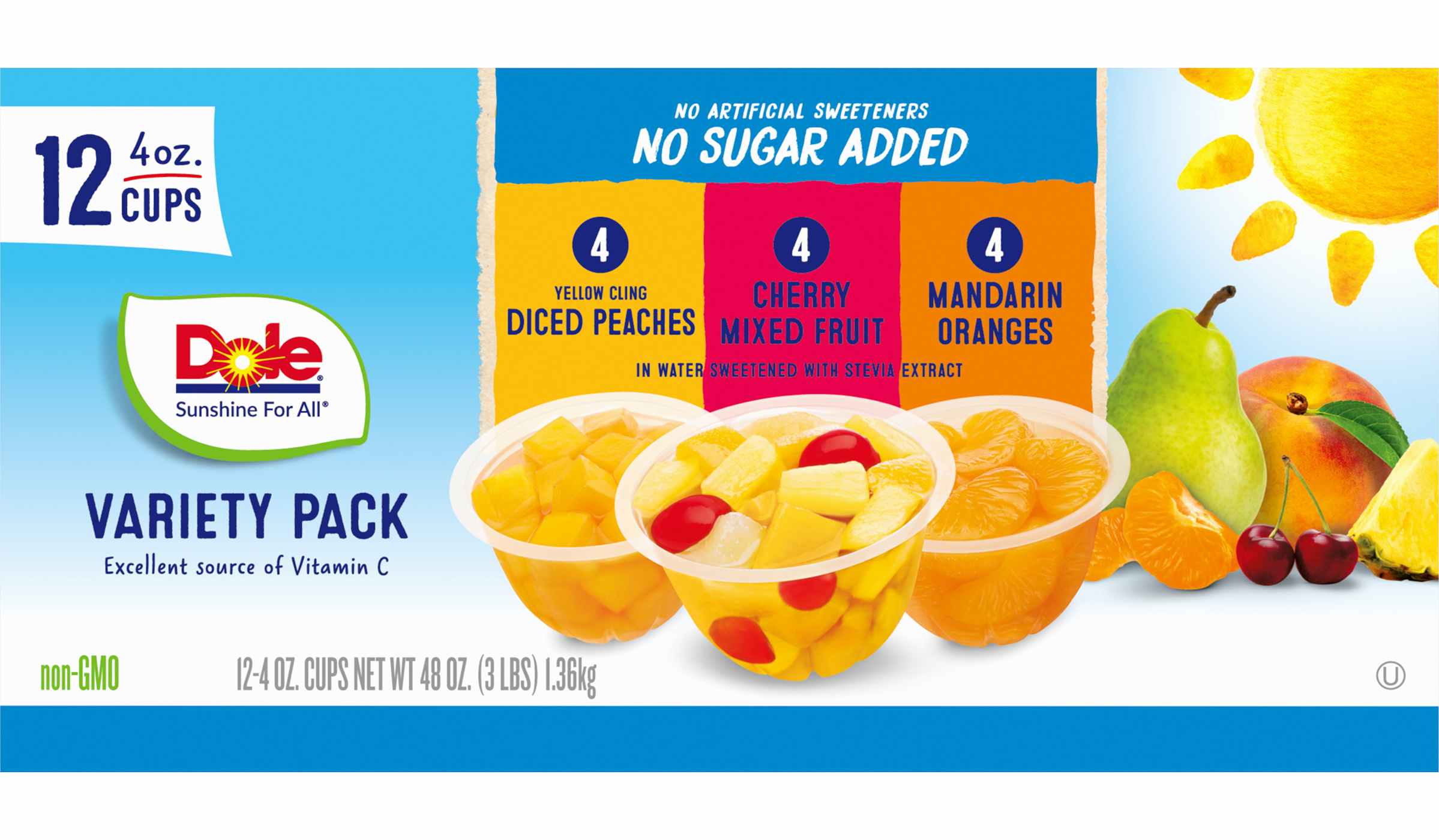 Dole Variety Pack - Peaches/ Cherry Mixed Fruit/Oranges; image 2 of 4