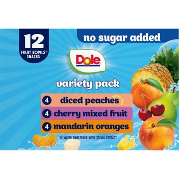Dole Fruit Bowls No Sugar Added Variety Pack, 12 ct