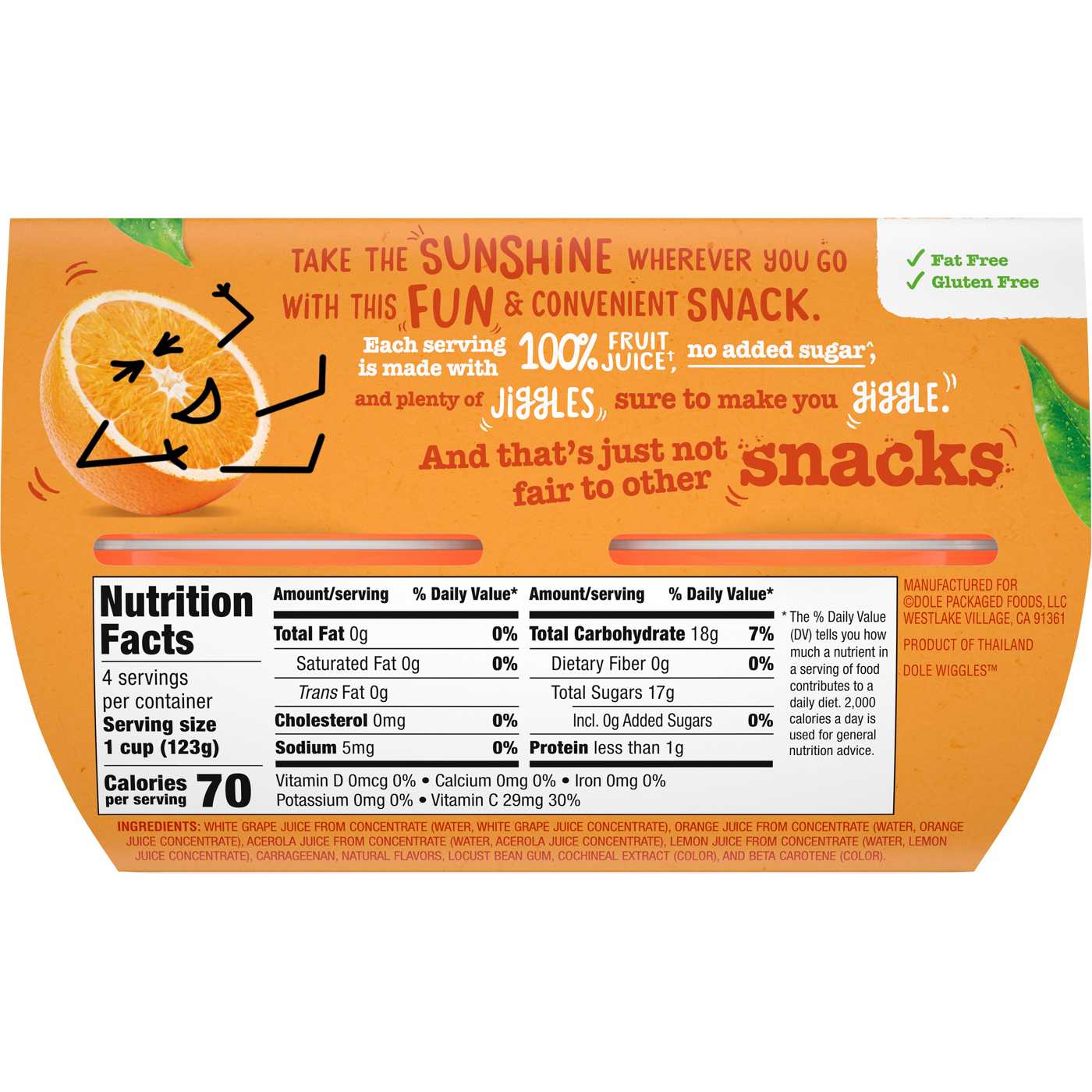 Dole Wiggles Orange Fruit Juice Gels Shop Mixed fruit at HEB