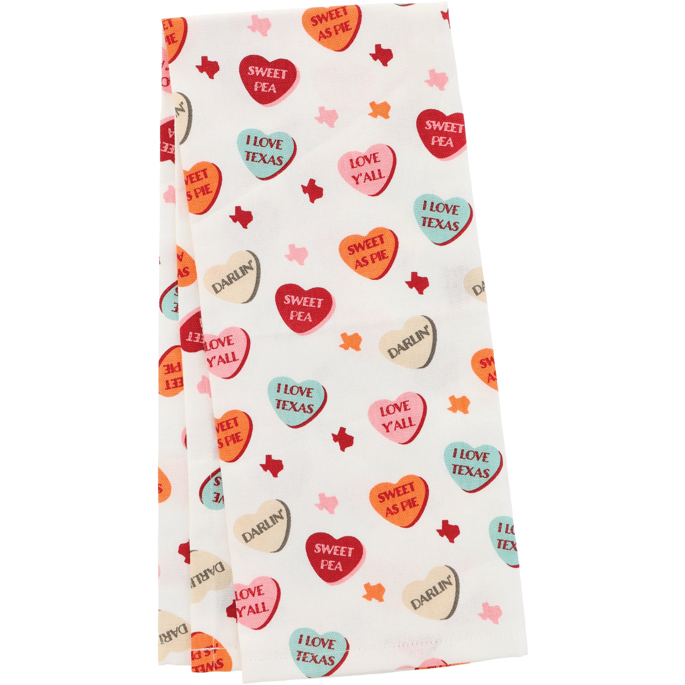 Destination Holiday Valentine's Day Conversation Hearts Kitchen Towel ...