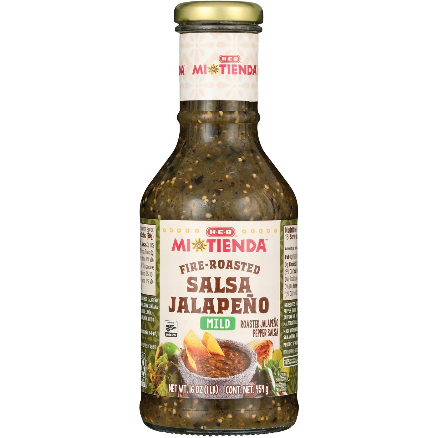H-E-B Mi Tienda Fire-Roasted Salsa Jalapeño - Mild; image 1 of 2
