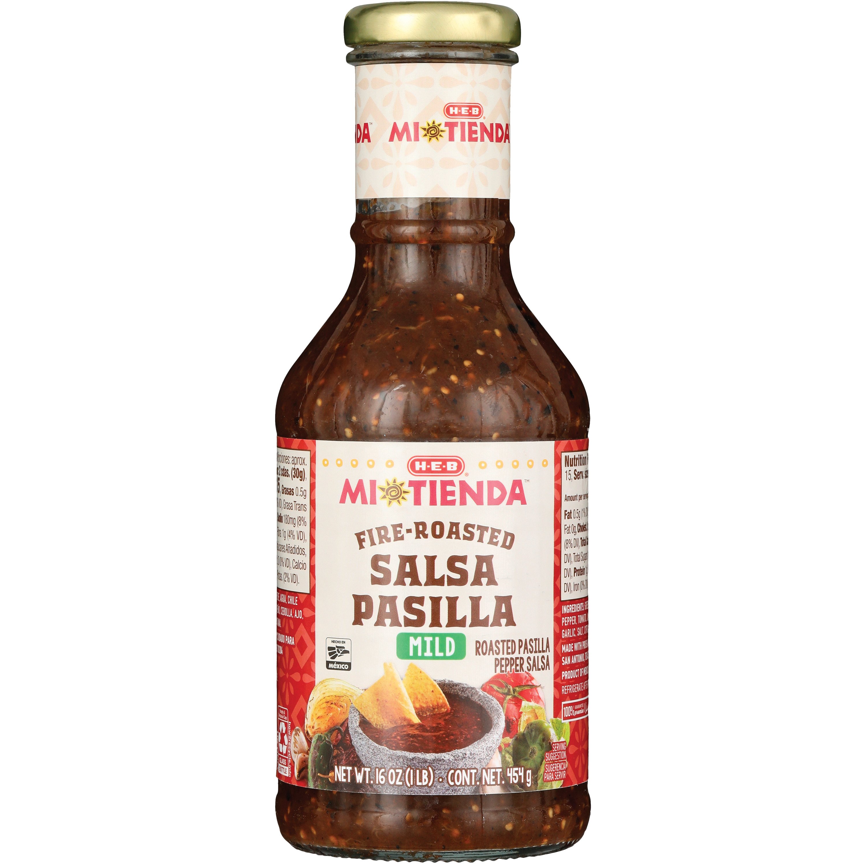 H E B Mi Tienda Fire Roasted Salsa Pasilla Mild Shop Salsa Dip At H E B