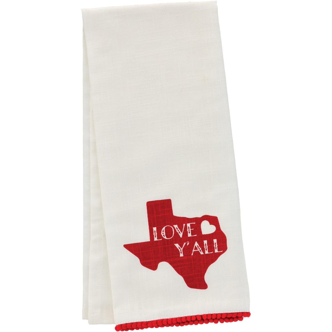 Destination Holiday Valentine's Day Texas Love Y'all Kitchen Towel
