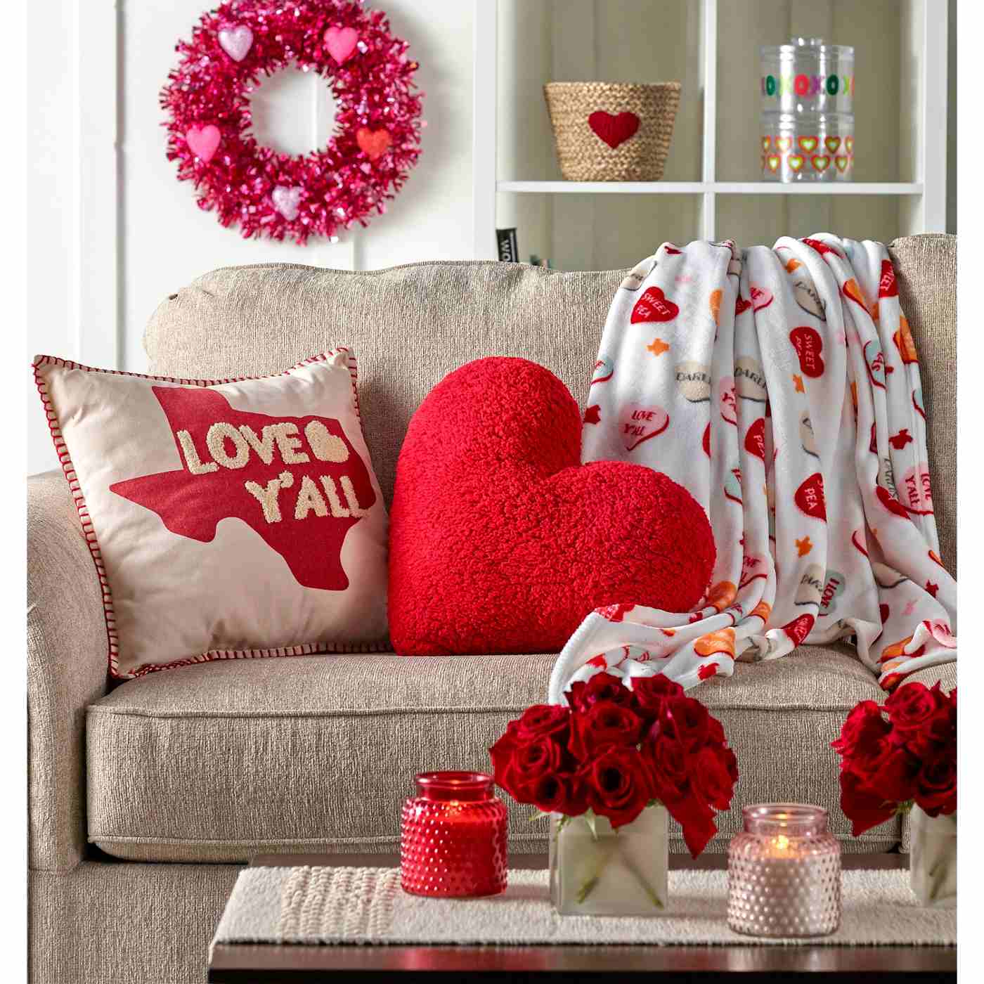 Destination Holiday Valentine's Day Texas Love Y'all Throw Pillow; image 2 of 2