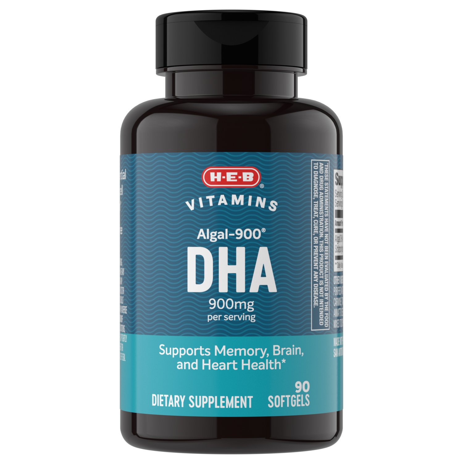 H-E-B Vitamins Algal-900 DHA Softgels, 90 ct