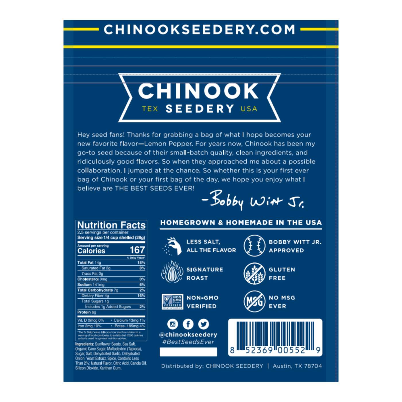 Chinook Seedery Lemon Pepper Sunflower Seeds Shop Nuts & seeds at HEB