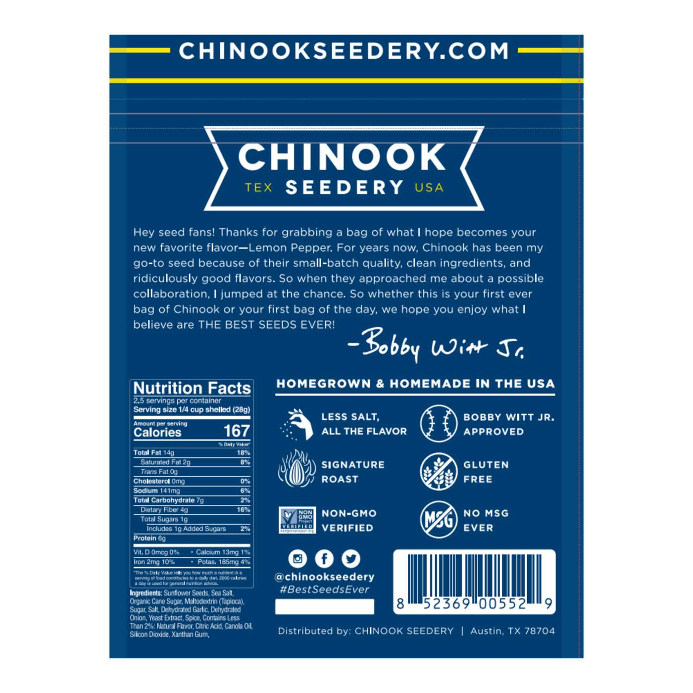 Chinook Seedery Lemon Pepper Sunflower Seeds; image 3 of 4