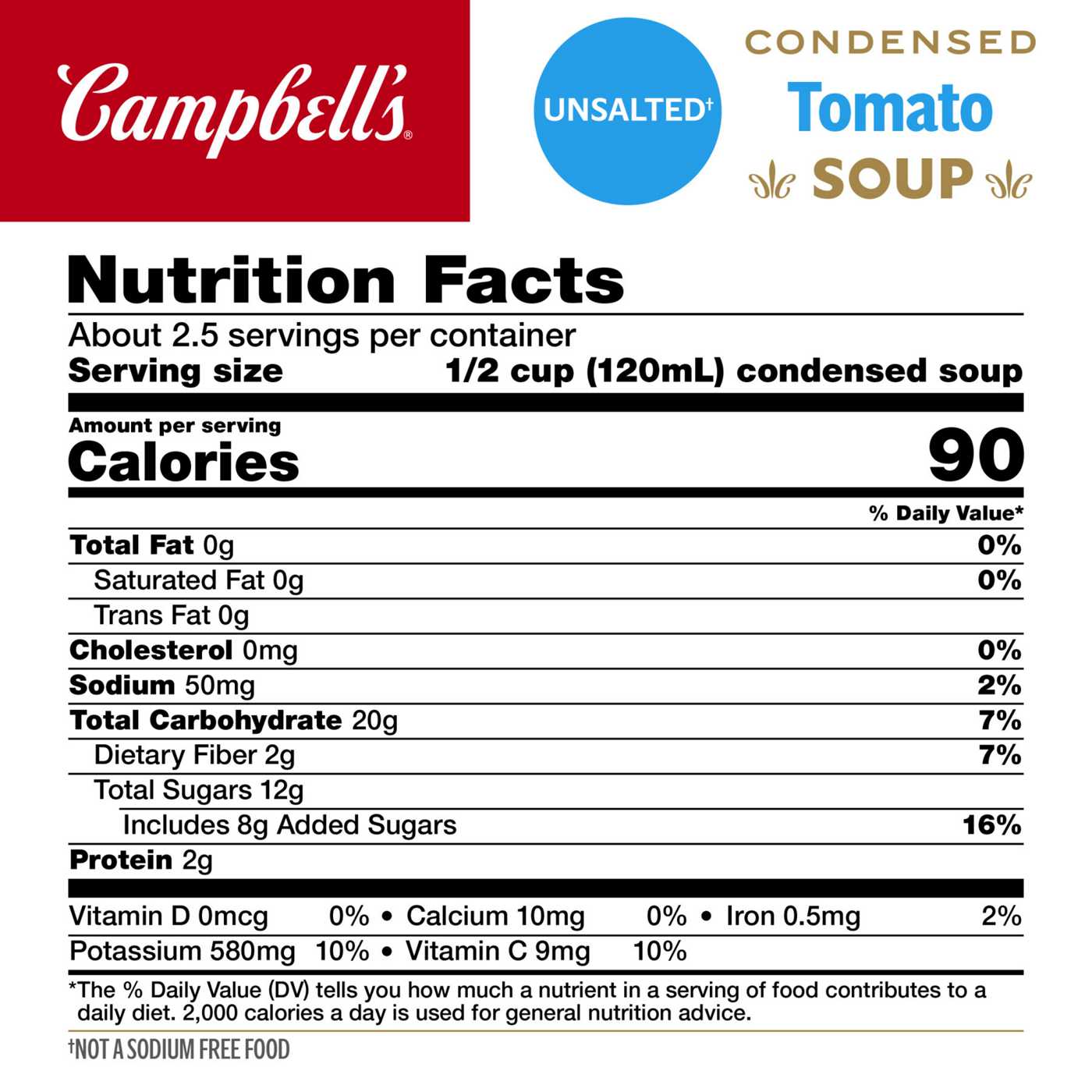Campbell's Condensed Unsalted Tomato Soup; image 3 of 6