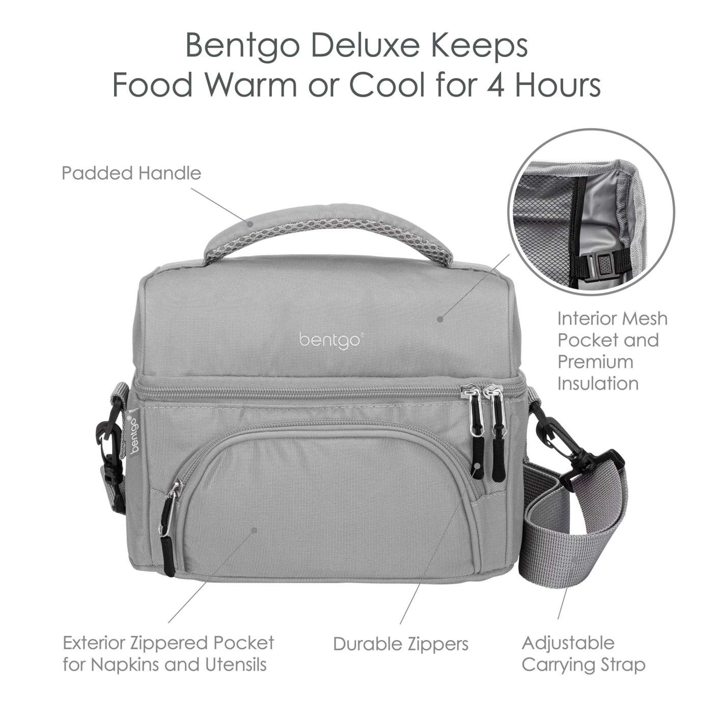 Bentgo Deluxe Lunch Bag - Gray; image 8 of 8